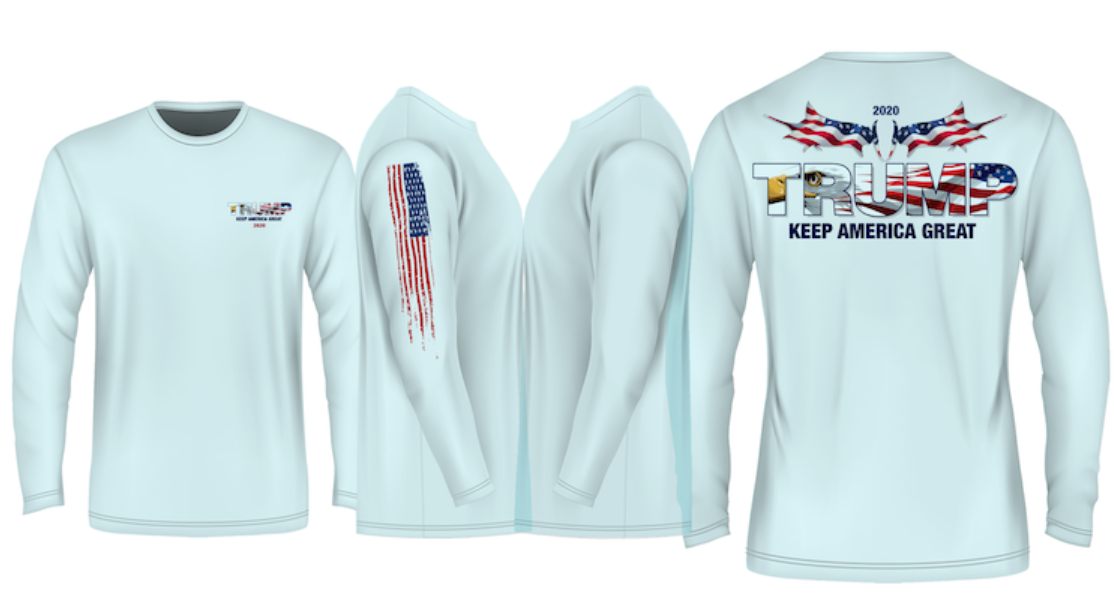 TRUMP Marlin Logo Performance Fishing Shirt