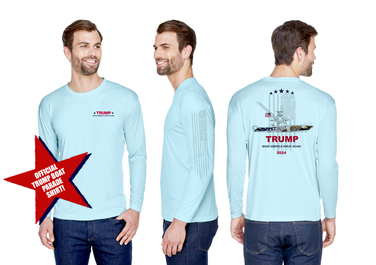 Trump Boat Parade Premium Custom Long Sleeve Performance Fishing Shirt