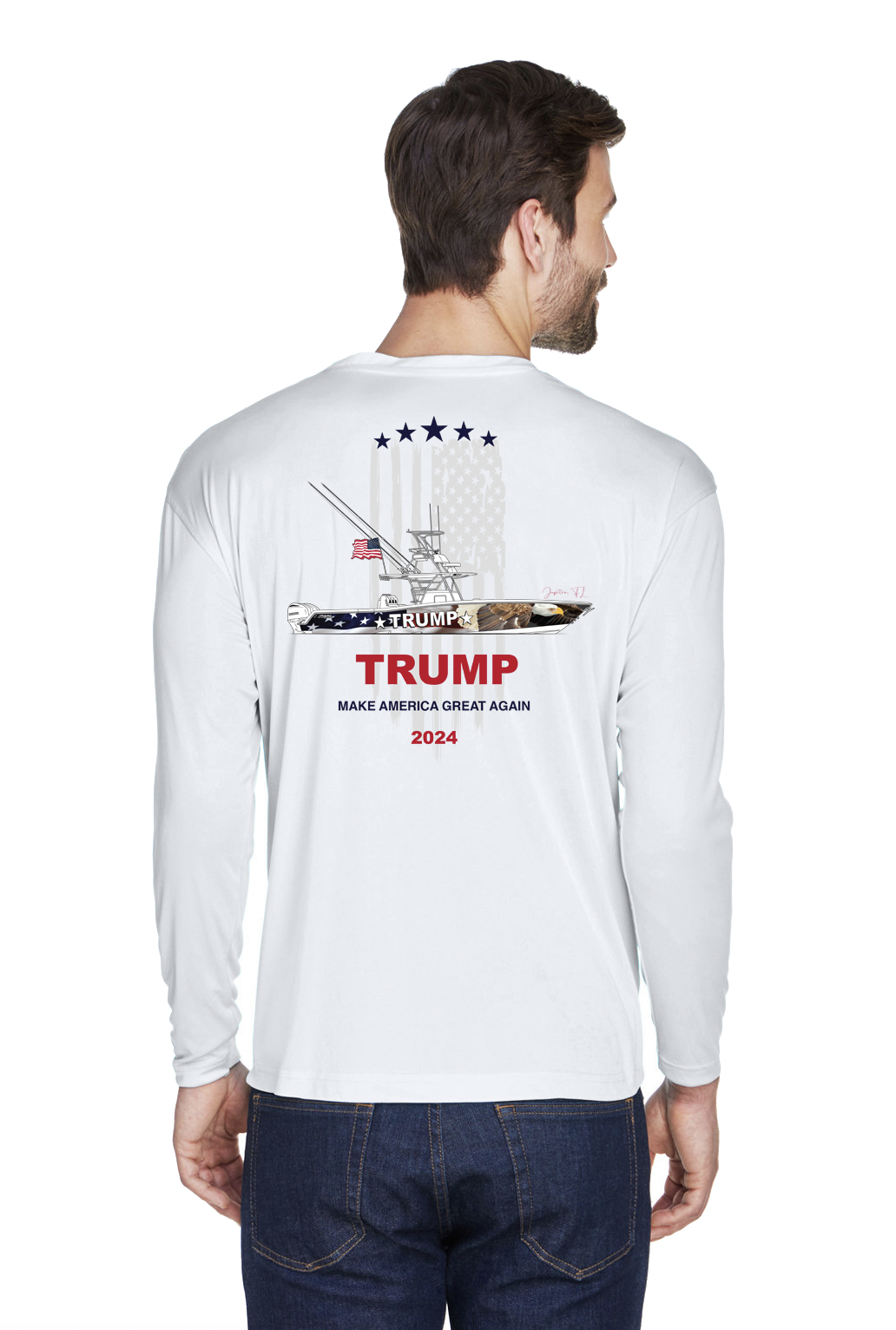 Trump Boat Parade Premium Custom Long Sleeve Performance Fishing Shirt