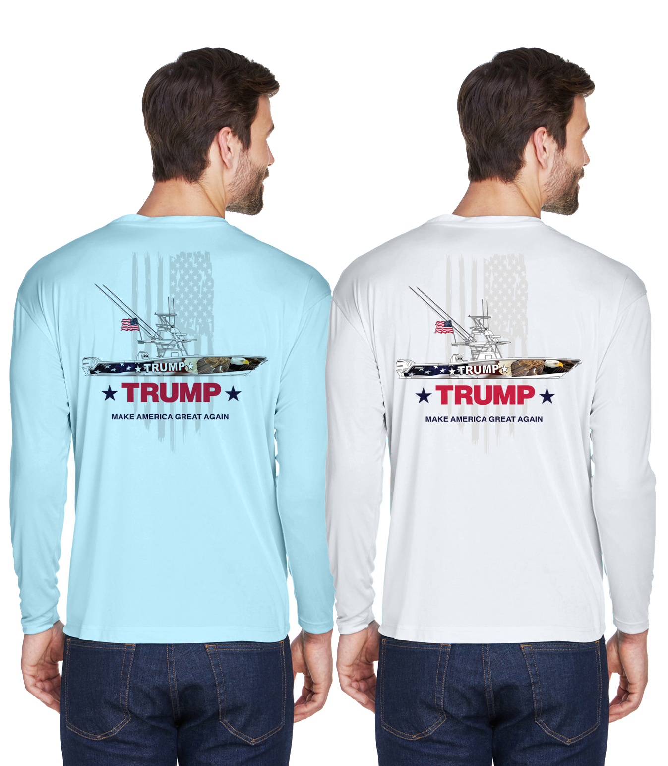 Trump Boat Parade Premium Custom Long Sleeve Performance Fishing Shirt