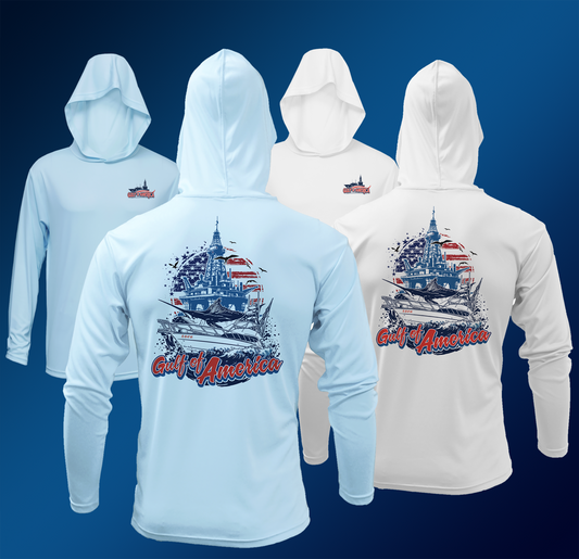 Gulf of America HOODED Long Sleeve Performance Shirt